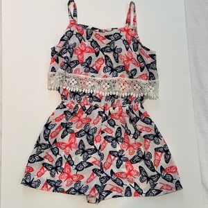 Girls butterfly romper never worn